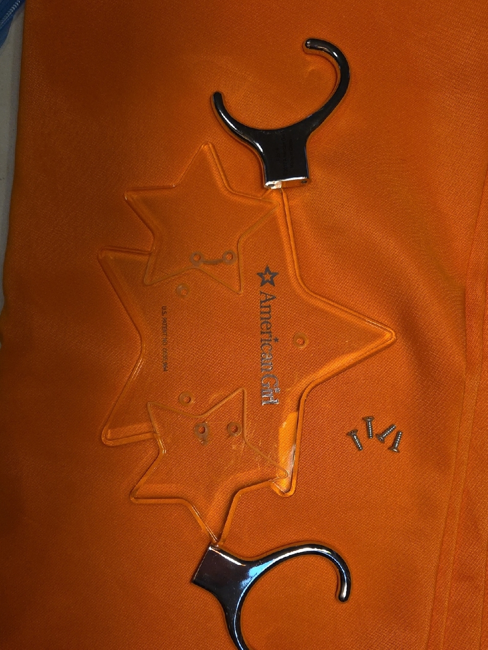 American Girl Clear Star-Shaped Doll Hangers with Silver Hooks